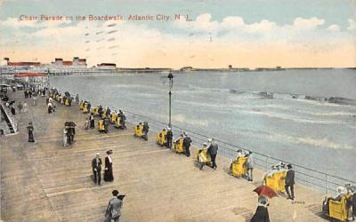 Chair Parade on the Boardwalk Atlantic City, New Jersey Postcard