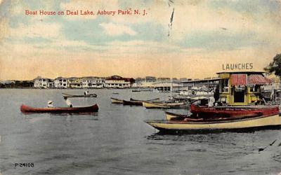 Boat House on Deal Lake Asbury Park, New Jersey Postcard