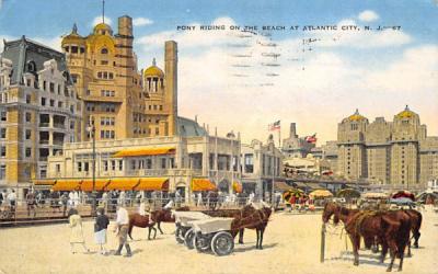 Pony Riding on the Beach Atlantic City, New Jersey Postcard
