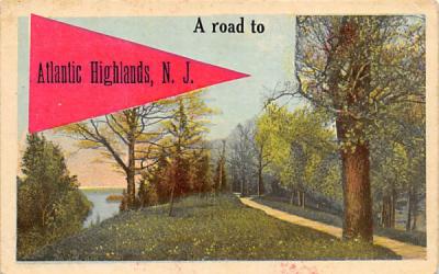 A road to Atlantic Highlands, N. J., USA New Jersey Postcard