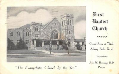First Baptist Church Asbury Park, New Jersey Postcard