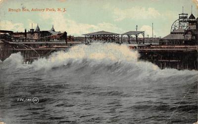 Rough Sea Asbury Park, New Jersey Postcard