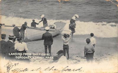 Landing from the Fishing Schooner Asbury Park, New Jersey Postcard