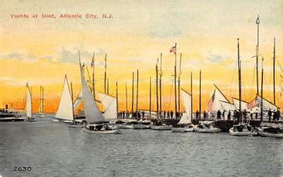 Yachts at Inlet  Atlantic City, New Jersey Postcard