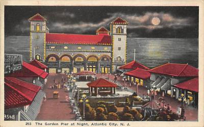 The Garden Pier at Night Atlantic City, New Jersey Postcard