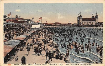 Beach Scene Near Garden Pier Atlantic City, New Jersey Postcard