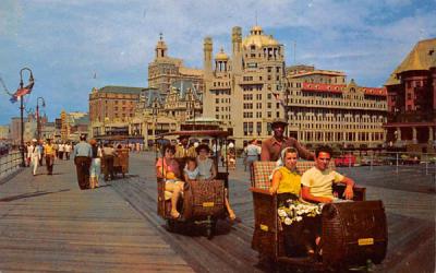 Rolling Chair Parade, famous Boardwalk Atlantic City, New Jersey Postcard
