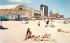 Visitors relax on white silver sand Atlantic City, New Jersey Postcard