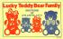 Lucky Teddy Bear Family Souvenir Atlantic City, New Jersey Postcard