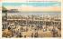 Beach Scene, Showing Steel Pier Atlantic City, New Jersey Postcard