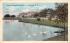 Sunset Lake and Fifth Avenue Asbury Park, New Jersey Postcard