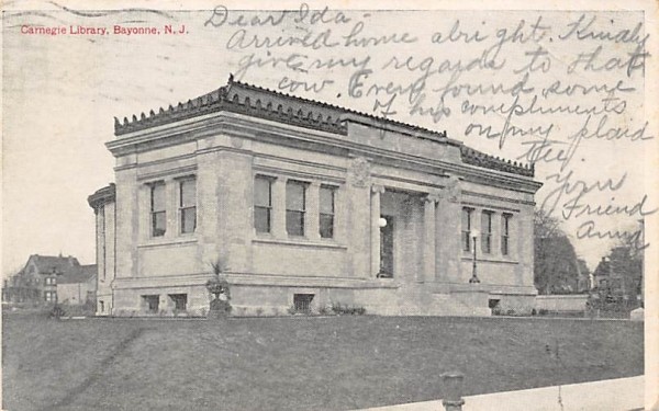 Carnegie Library Bayonne, New Jersey Postcard