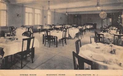 Dining Room, Masonic Home Burlington, New Jersey Postcard