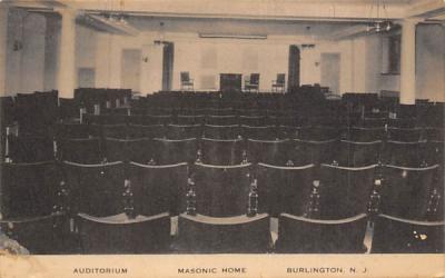 Auditorium, Masonic Home Burlington, New Jersey Postcard