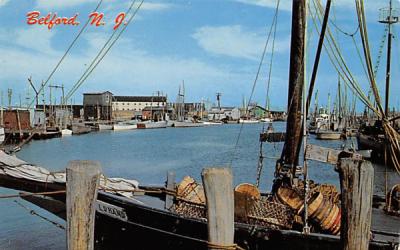Port Monmouth fisheries in the background Belford, New Jersey Postcard