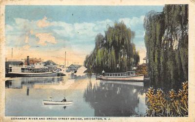 Cohansey River and Broad Street Bridge Bridgeton, New Jersey Postcard