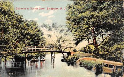 Entrance to Sunset Lake Bridgeton, New Jersey Postcard