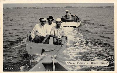 Going Fishing at Beach Haven New Jersey Postcard