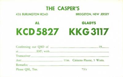 The Casper's  Bridgeton, New Jersey Postcard