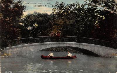 New Bridge, Sunset Lake Bridgeton, New Jersey Postcard
