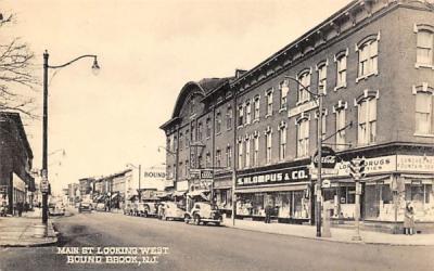 Main St Looking West Bound Brook, New Jersey Postcard