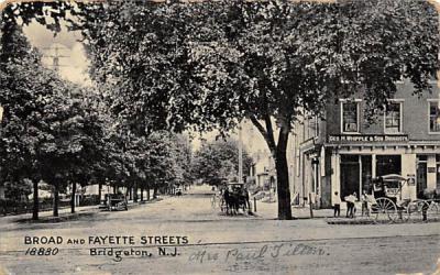 Broad and Fayette Streets Bridgeton, New Jersey Postcard