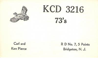 KCD 3216 Bridgeton, New Jersey Postcard