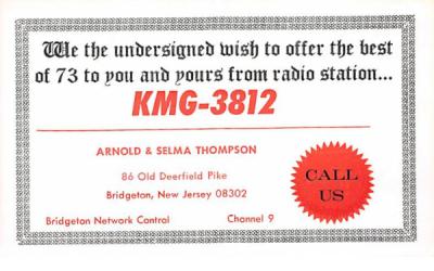 KMG-3812 Bridgeton, New Jersey Postcard