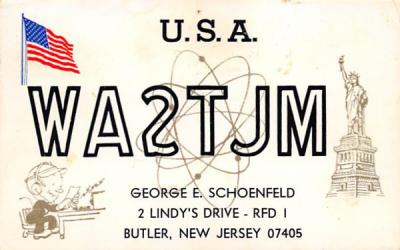 WA2TJM Butler, New Jersey Postcard