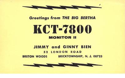 KCT - 7800 Brick Township, New Jersey Postcard