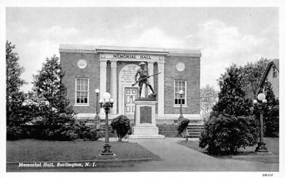 Memorial Hall Burlington, New Jersey Postcard