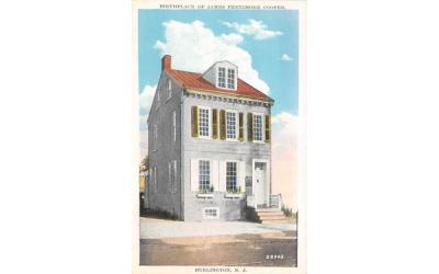 Birthplace of James Fennimore Cooper Burlington, New Jersey Postcard