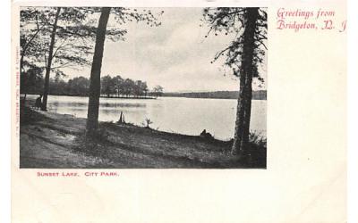 Sunset Laek, City Park Bridgeton, New Jersey Postcard