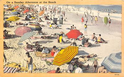 On a Sunday Afternoon at the Beach Beach Scene, New Jersey Postcard