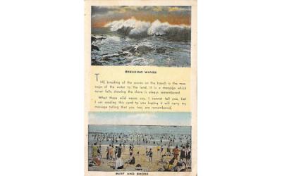 Breaking Waves, Surf and Shore Beach Scene, New Jersey Postcard