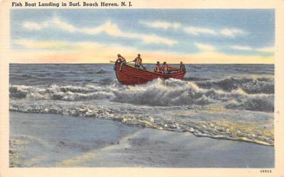 Fish Boat Landing in Surf Beach Haven, New Jersey Postcard