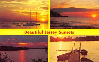 Beautiful Jersey Sunset Beach Scene, New Jersey Postcard