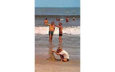 Beach Scene New Jersey Postcard