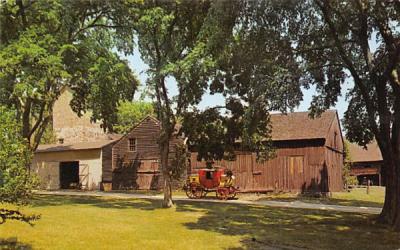 Stagecoach in setting of old carriage house & barns Batsto, New Jersey Postcard