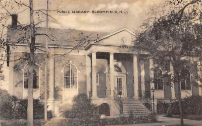 Public Library Bloomfield, New Jersey Postcard
