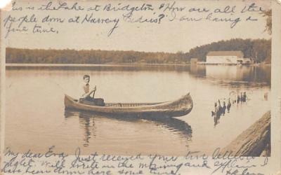 Man on canoe Bridgeton, New Jersey Postcard