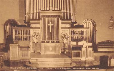 Solid Walnut Chancel, First Presbyterian Church Belvidere, New Jersey Postcard