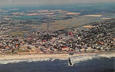Aerial view showing Beach and Motels Cape May, New Jersey Postcard