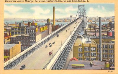 Delaware River Bridge,  Camden, New Jersey Postcard