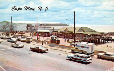 Beach, Boardwalk and Convention Hall Cape May, New Jersey Postcard