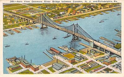 Deleware River Bridge Camden, New Jersey Postcard