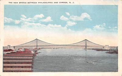 New Bridge between Camden, New Jersey Postcard
