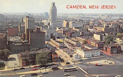 View of busy downtown area Camden, New Jersey Postcard