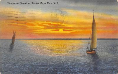 Homeward Bound at Sunset Cape May, New Jersey Postcard