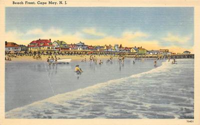 Beach Front Cape May, New Jersey Postcard